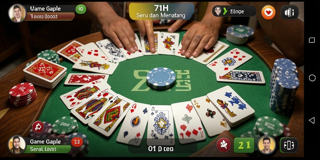 Tampilan gameplay seru dalam game Gaple 71H.