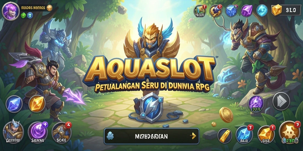 Tampilan gameplay AQUASLOT yang menakjubkan dan penuh aksi RPG.
