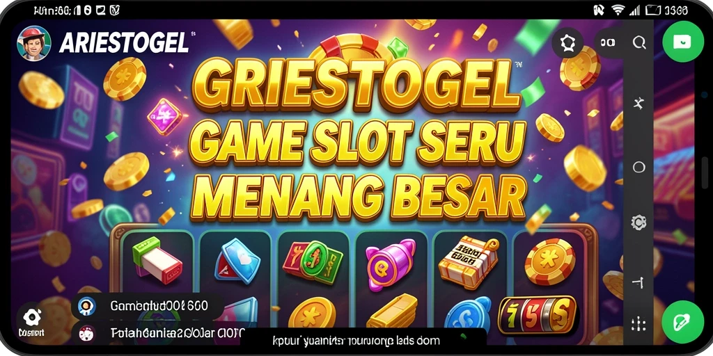 Screenshot utama ARIESTOGEL menampilkan gameplay Slot yang mendebarkan.