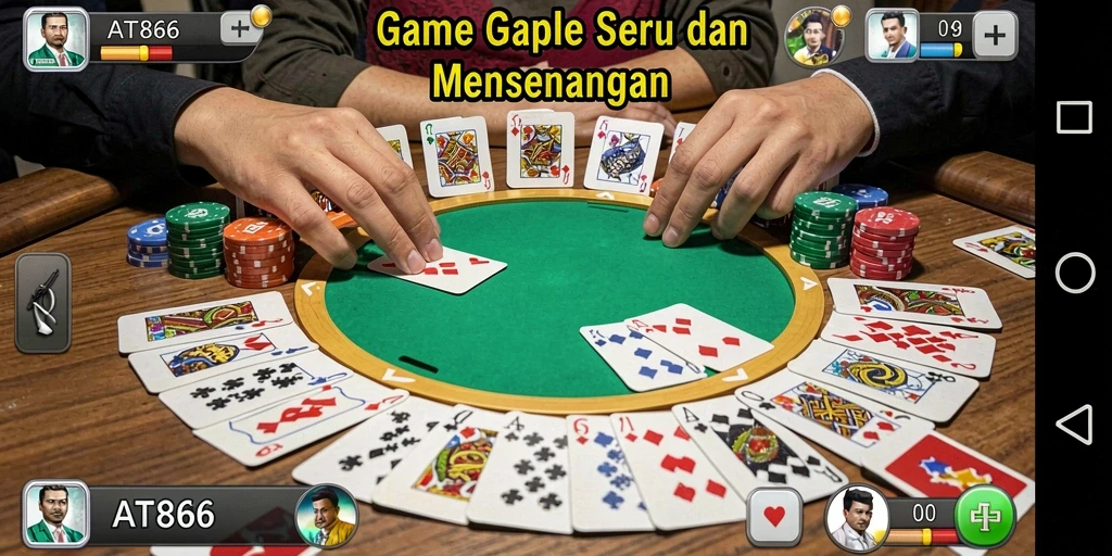Tampilan gameplay seru dalam permainan Gaple di AT866.