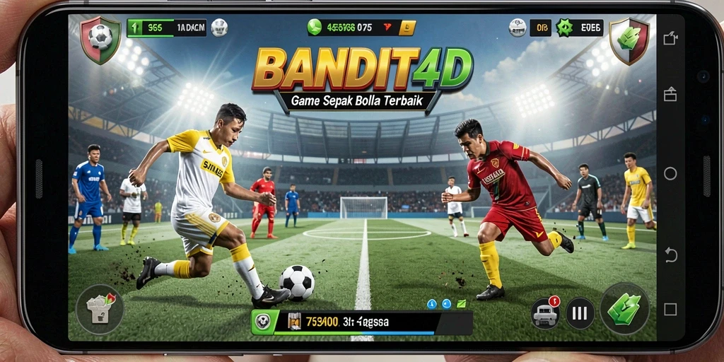 Tampilan gameplay mendebarkan di <strong>BANDIT4D</strong>, menampilkan aksi sepak bola yang menarik.