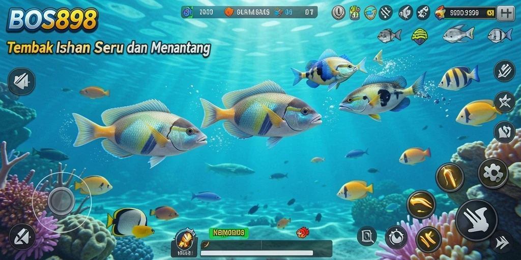 Tampilan gameplay seru dari permainan Tembak Ikan BOS898.