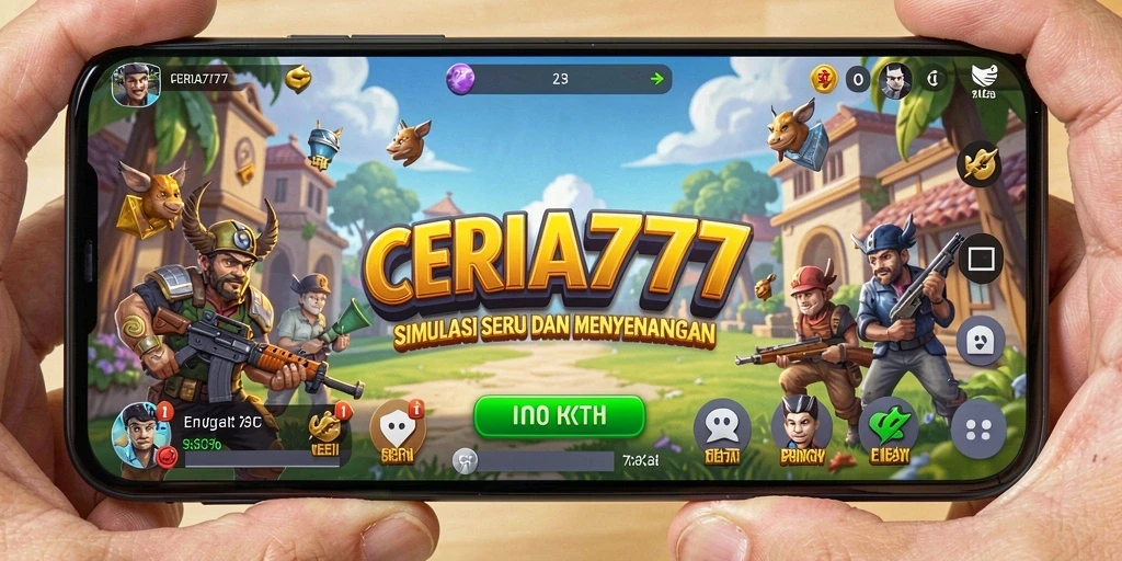 Tampilan gameplay CERIA777 dengan dunia simulasi yang menarik.