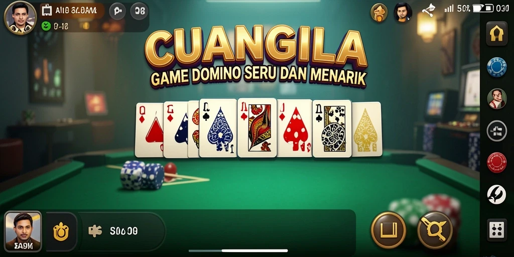 Tampilan gameplay seru CUANGILA dengan Domino yang menarik.