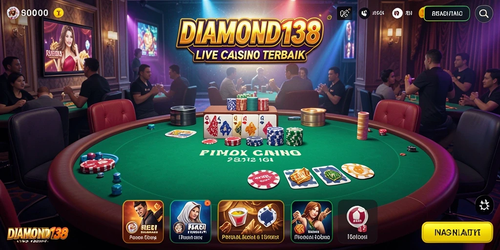 Screenshot gameplay DIAMOND138 menampilkan dealer langsung yang profesional.