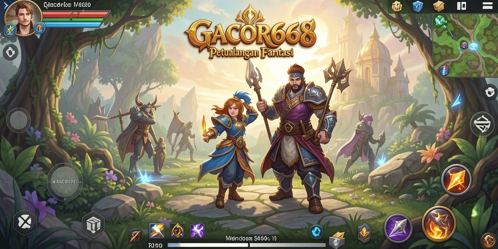 Tangkapan layar menunjukkan karakter beraksi dalam pertarungan RPG yang epik.