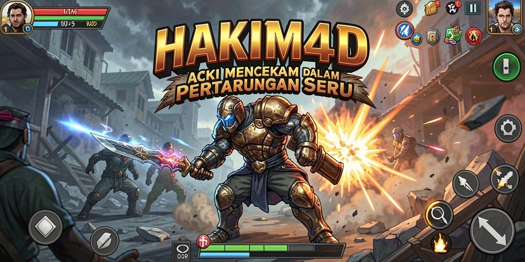 Tangkapan layar menunjukkan aksi seru dalam HAKIM4D dengan grafis memukau.