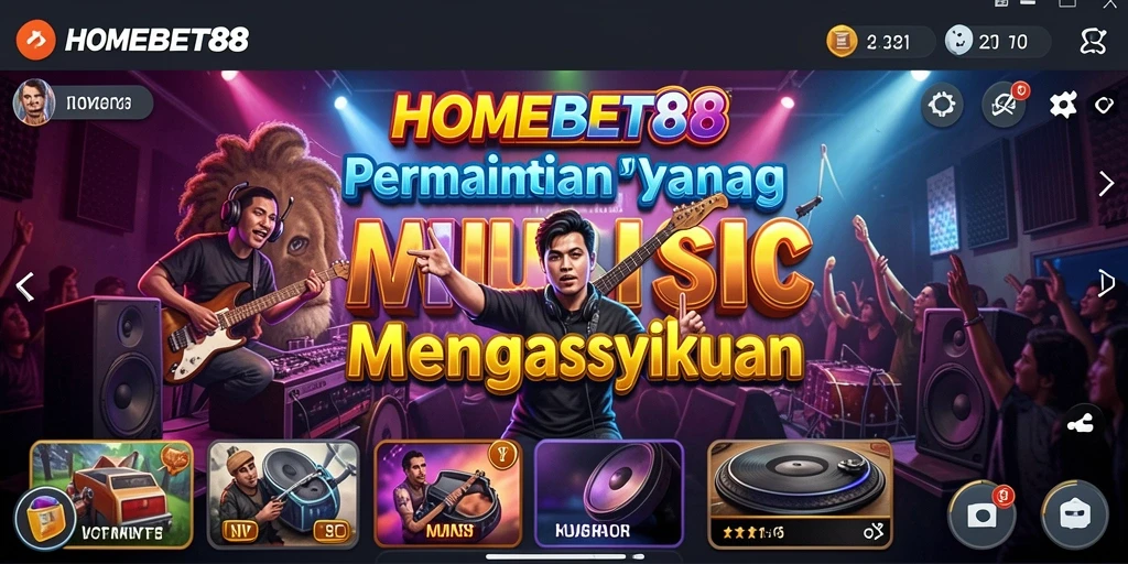Tampilan menarik dari gameplay musik HOMEBET88.