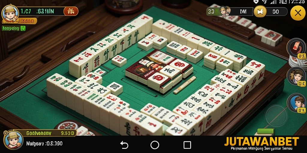 Screenshot gameplay JUTAWANBET menunjukkan keseruan permainan Mahjong.