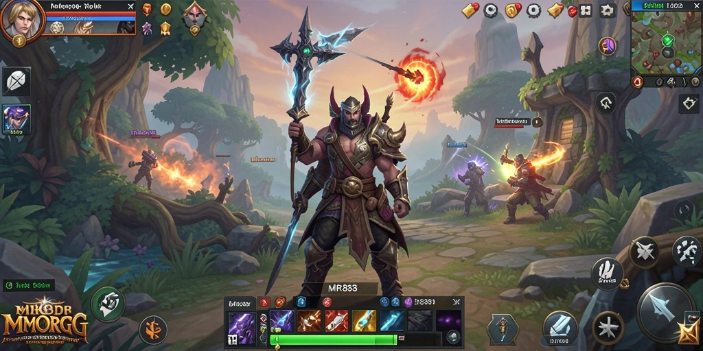 Tampilan gameplay MR888 dengan aksi seru di dunia MMORPG.