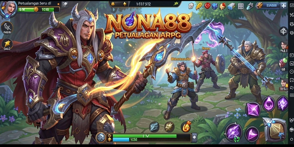 Tampilan gameplay NONA88 yang mendebarkan dengan aksi pertarungan cepat.