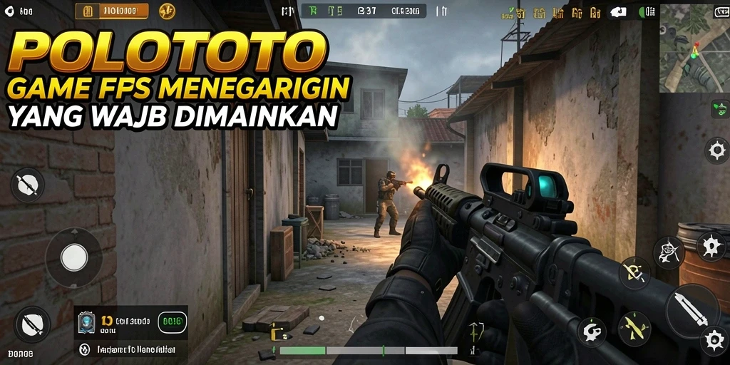 Gameplay POLOTOTO yang intens dengan aksi tembak-menembak seru.