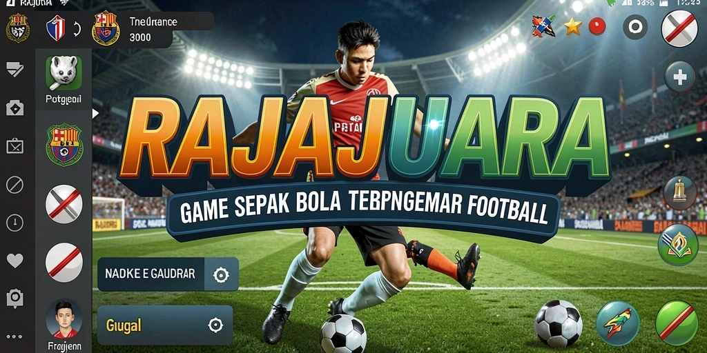 Tangkapan layar dari gameplay RAJAJUARA, menampilkan aksi seru di lapangan.
