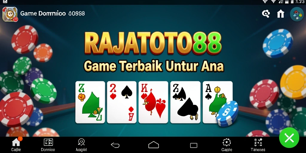 Tampilan gameplay menarik dari RAJATOTO88 dengan permainan Domino yang seru.