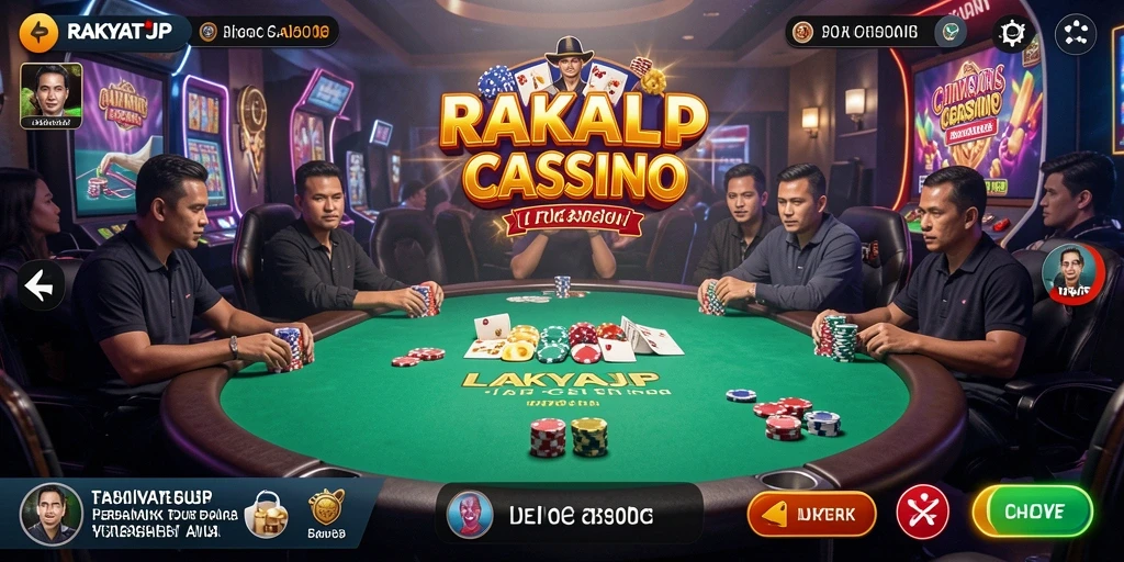 Screenshot gameplay RAKYATJP menampilkan dealer langsung dan suasana kasino.