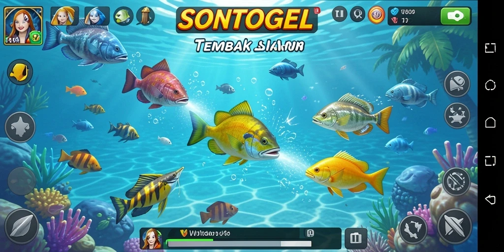 Tampilan gameplay SONTOGEL yang menarik dan penuh aksi Tembak Ikan.