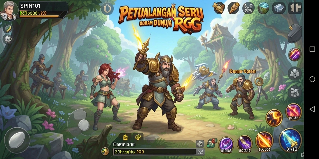 Tampilan menarik dari gameplay SPIN101 yang penuh aksi RPG.