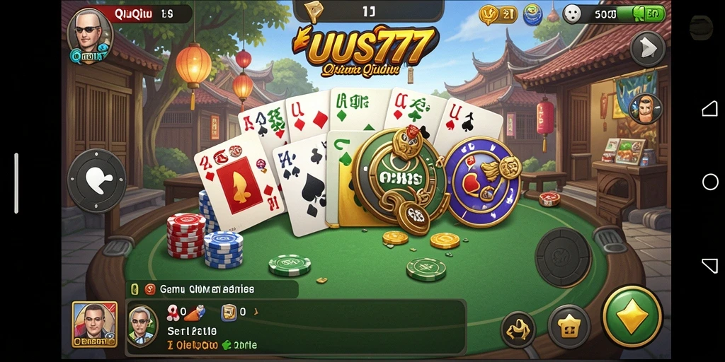 Tangkapan layar gameplay QiuQiu yang seru dan menarik di UUS777.