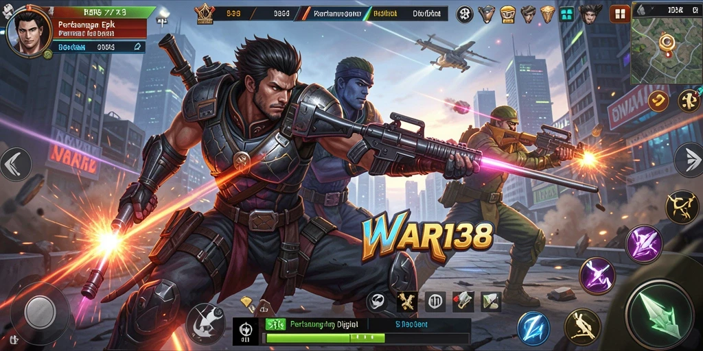 Tampilan seru dari gameplay pertarungan di WAR138.