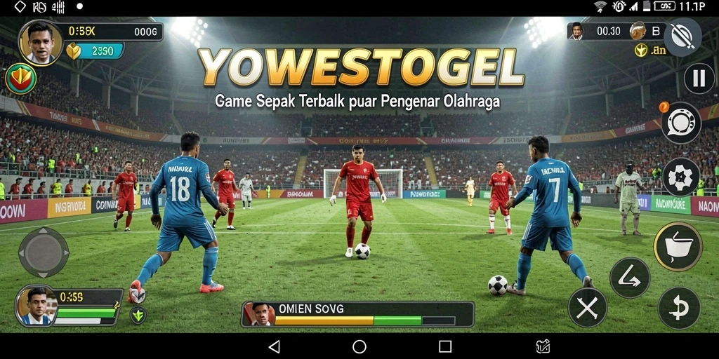 Tampilan gameplay sepak bola yang seru dan menarik di YOWESTOGEL.