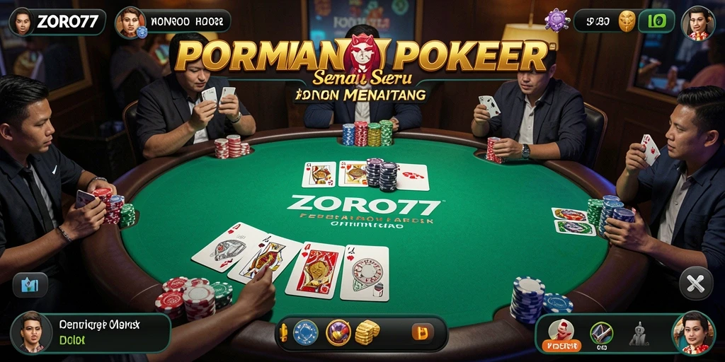 Tampilan gameplay Poker yang menarik di ZORO77.